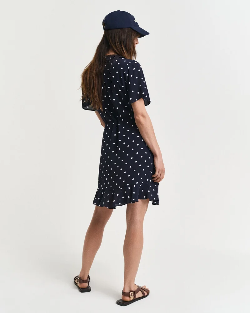 GANT Regular Dot Print Frill Dress