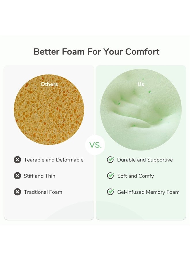 Novilla Mattress Topper Queen, High Density 4 Inch Memory Foam Mattress Topper with Gel Infusion for Pressure-Relieving & Cooling, Medium Soft Queen Mattress Topper, Airflow Design 