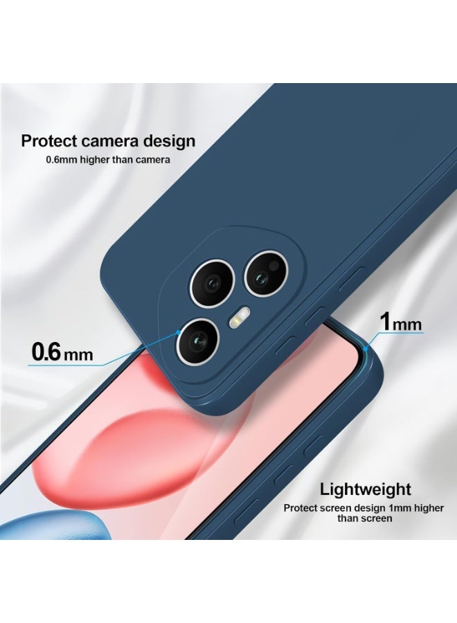 جراب متوافق مع هاتف Honor 400 Pro، جراب سيليكون سائل عالي الجودة، جراب حماية شامل للهاتف المحمول، مقاوم للخدش، مصنوع من ألياف دقيقة ناعمة (أزرق) - Image 3