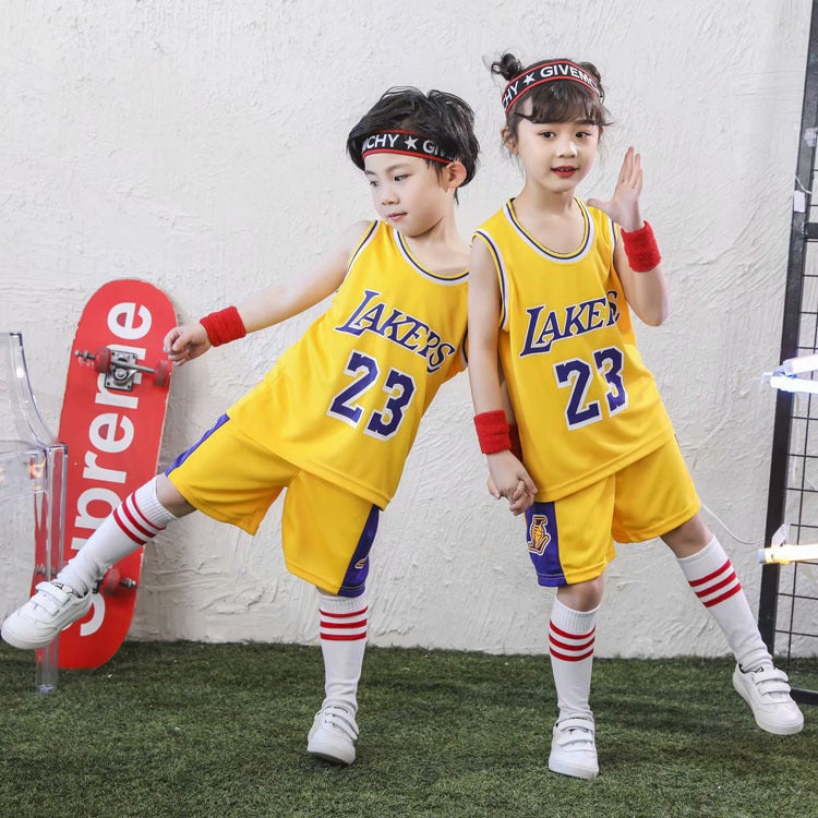 Generic Childrens Summer Basketball Suit Sportswear Set Yellow