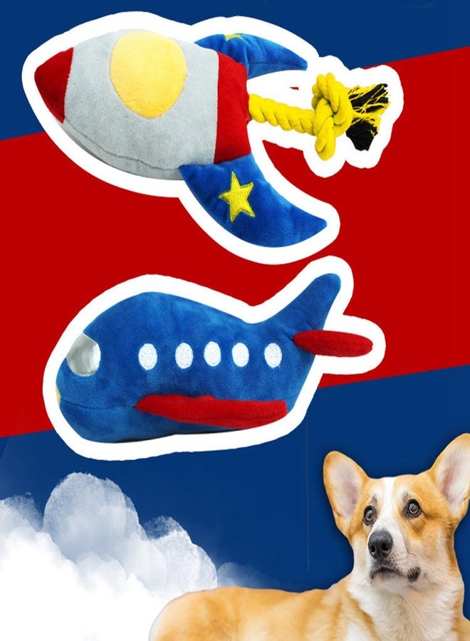 Zerodis Squeaky Dog Chew Toys, Plush Dog Toy Airplane Plush Dog Toys Cute Stuffed Pet Plush Toys Bite Squeaky Toy Interactive Anxiety Reduction Toy for Cats Dogs - Image 2