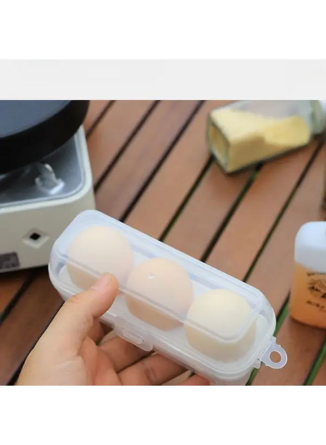 Egg Holder Camping With Lid Portable Egg Tray For Fridge Stackable Egg Storage Shockproof Egg Container Clear White 8 Pack - Image 4