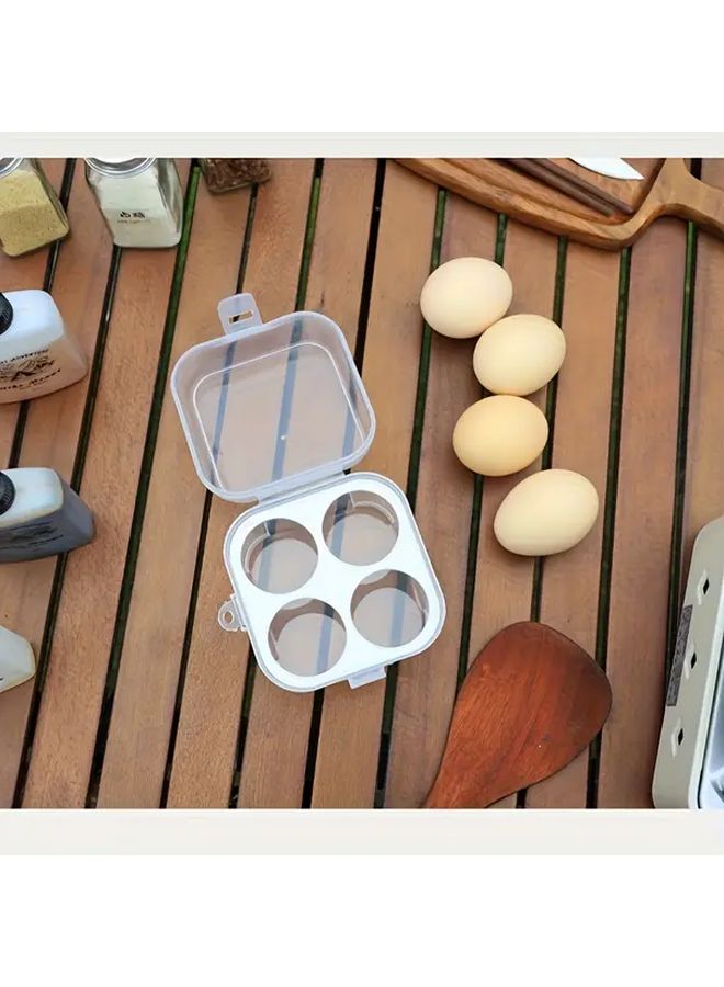 Egg Holder Camping With Lid Portable Egg Tray For Fridge Stackable Egg Storage Shockproof Egg Container Clear White 8 Pack - Image 5