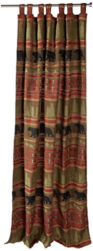 CARSTENS, INC. Woven Chenille Curtain Panel Set, 2 Panels (54" x 84" Each), Bear Country - Image 2