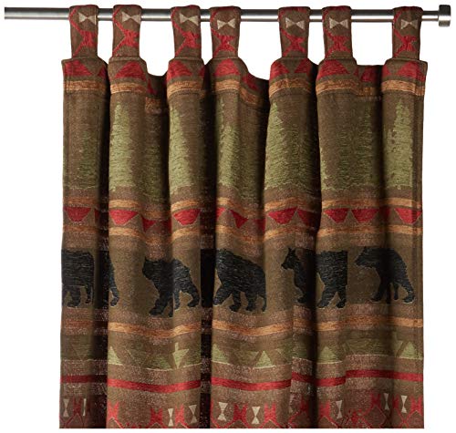 CARSTENS, INC. Woven Chenille Curtain Panel Set, 2 Panels (54" x 84" Each), Bear Country - Image 3