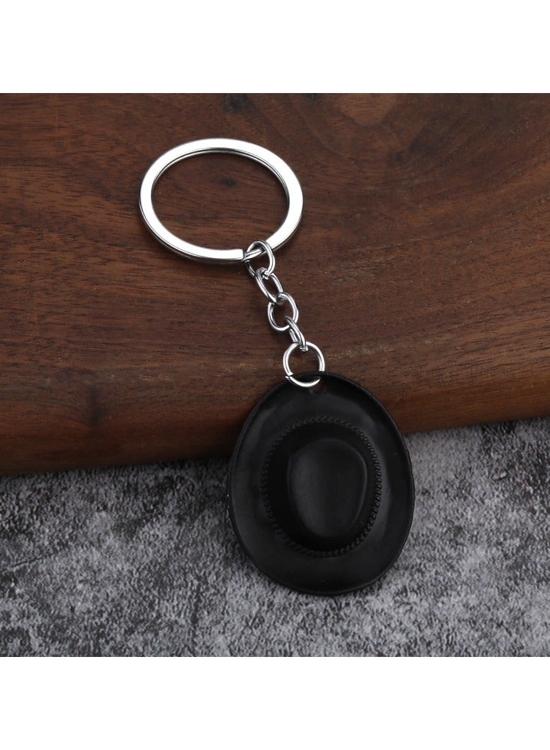 Black Vintage Creative Bronze Hat Keychain