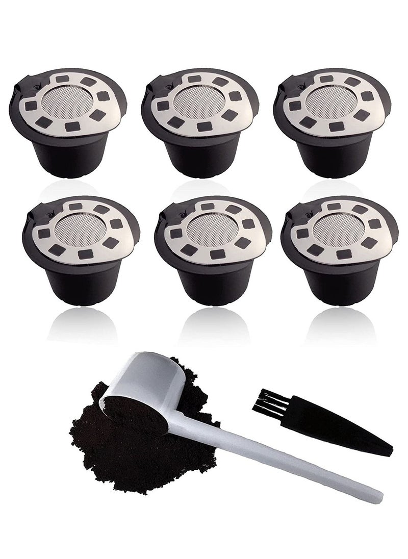 Generic - Refillable Capsules for Compatible with Nespresso,Silver Reusable Coffee Capsule Pods for Compatible with Nespresso Machines with Coffee Spoon with Brush - Image 1