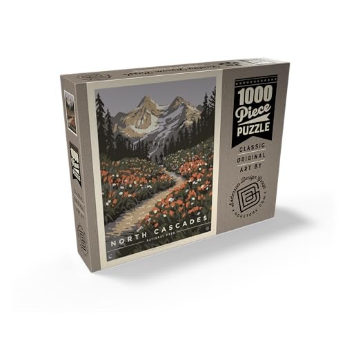 MyPuzzle.com MyPuzzle North Cascades National Park Summer Hike Vintage Poster Premium 1000 Piece Jigsaw Puzzle for Adults - Image 5