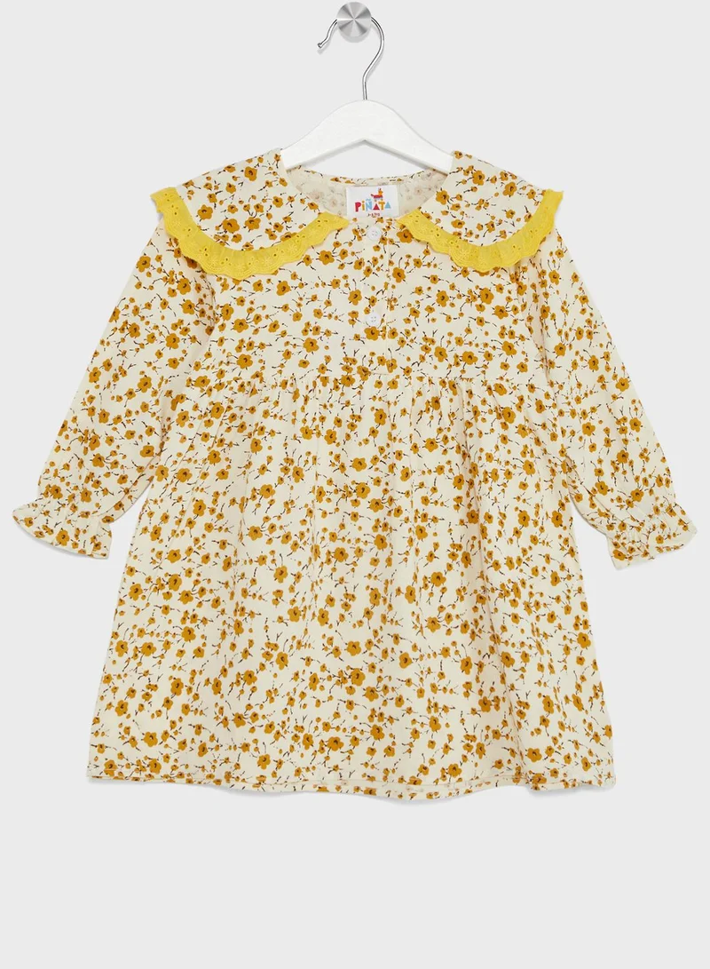 Pinata Girls Floral Printed Long Sleeve Dress