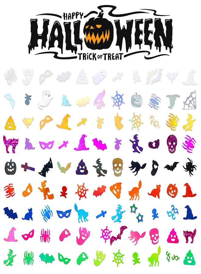 RoseFlower Rose Flower Holographic Chunky Glitter, 6 Boxes Mixes Sequins 3D Holographic Pattern Halloween Theme Festival, Pumpkin Bat Ghost Witch Halloween Confetti Glitter for DIY Nail Art Halloween Party - Image 5