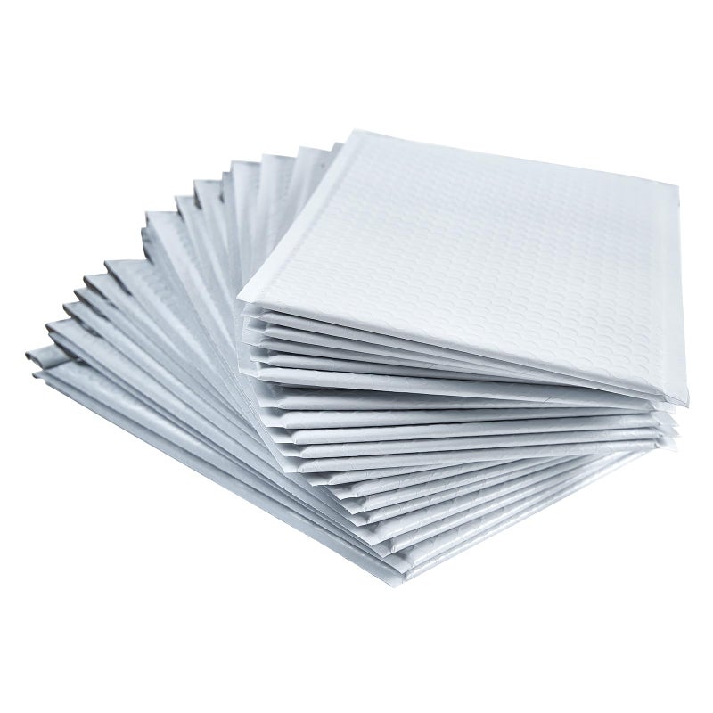 Progo #4 White Padded Bubble Lined Poly Mailer Bag for Shipping and Packing, Tear-proof, Water-resistant and Lightweight Envelopes, 9.5 x 13.5 inches, Postal Self-Seal Adhesive Opaque Bags. (10) - Image 1