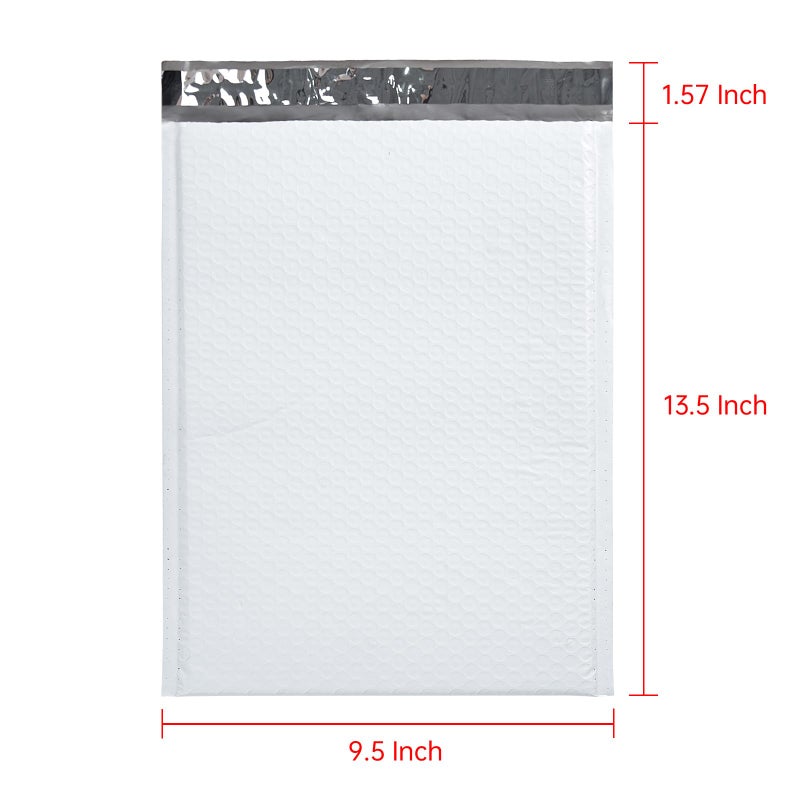 Progo #4 White Padded Bubble Lined Poly Mailer Bag for Shipping and Packing, Tear-proof, Water-resistant and Lightweight Envelopes, 9.5 x 13.5 inches, Postal Self-Seal Adhesive Opaque Bags. (10) - Image 2