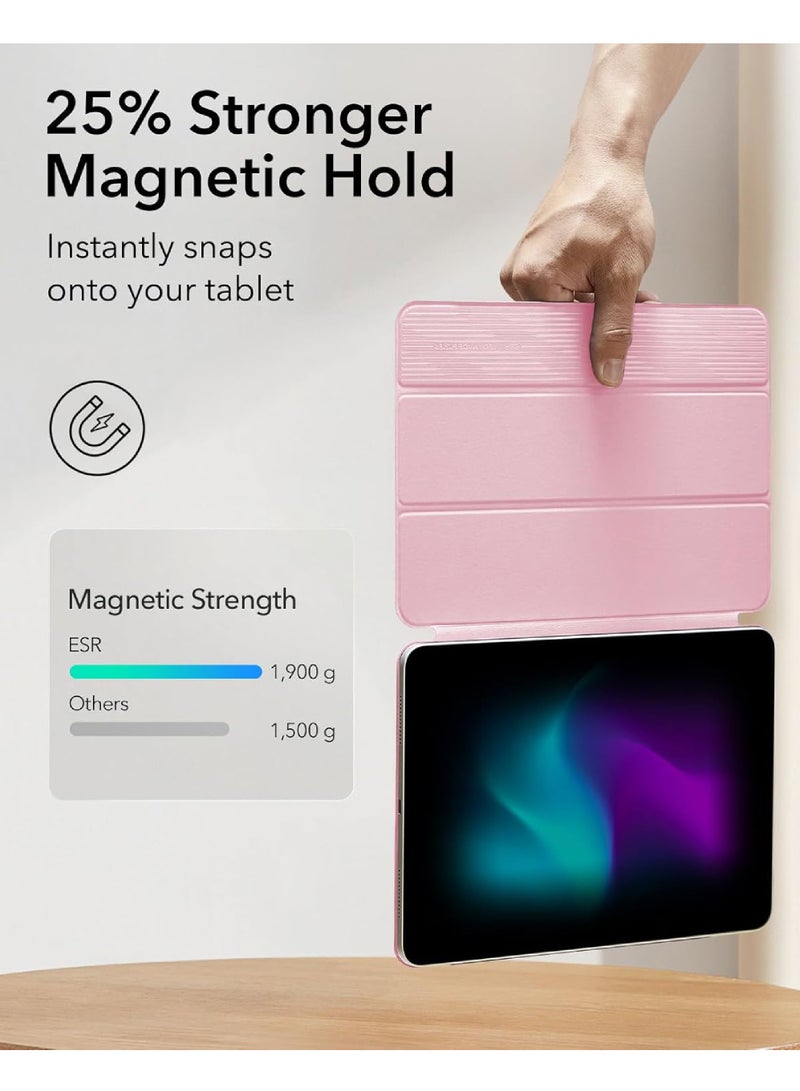 روك بو حافظة لجهاز iPad Pro مقاس 13 بوصة (M5/M4) 2025/2024، مزودة بمغناطيس قوي، وحامل ثلاثي الطيات، تدعم قلم Pencil Pro وقلم Pencil (USB-C)، وخاصية الإيقاظ/السكون التلقائي، وحماية متينة، وسلسلة Rebound، لون وردي - Image 4