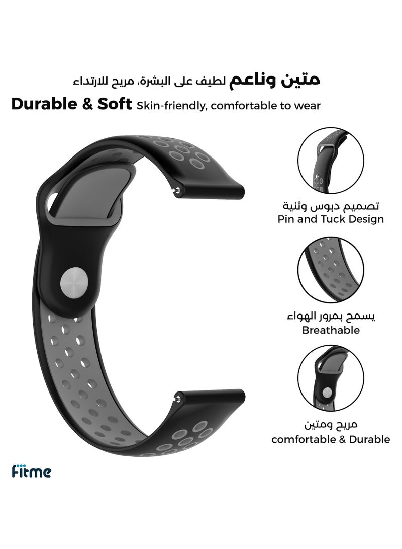 FITME Sport Silicone Band For Huawei Watch GT (46mm) / Watch GT 2e (46mm) / GT 2 / GT 2 Pro / GT 3 / GT 3 Pro (46mm) / GT Runner / GT 4 (46mm) / GT5 (46mm) \ GT5 pro (46mm) - (22 mm)  - Image 2