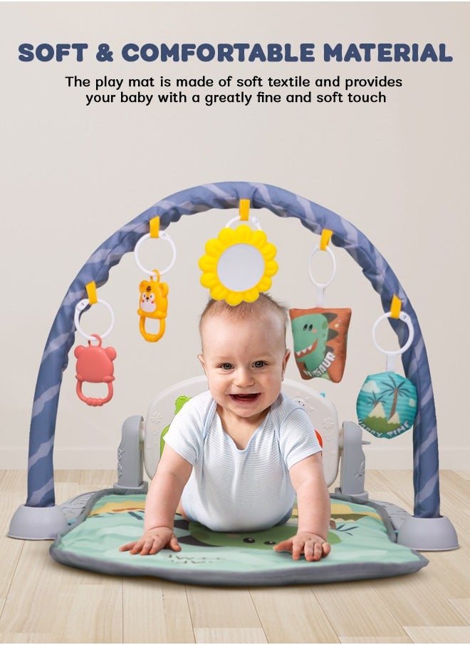 بيبي لعبة Kick & Play Piano Playgym للأطفال، صالة ألعاب رياضية للأطفال مع بيانو دوار، 5 ألعاب خشخشة معلقة لزحف الأطفال حديثي الولادة، صالة ألعاب رياضية للأطفال من عمر 0 ​​إلى 12 شهرًا، صبي فتاة LGL  - Image 4
