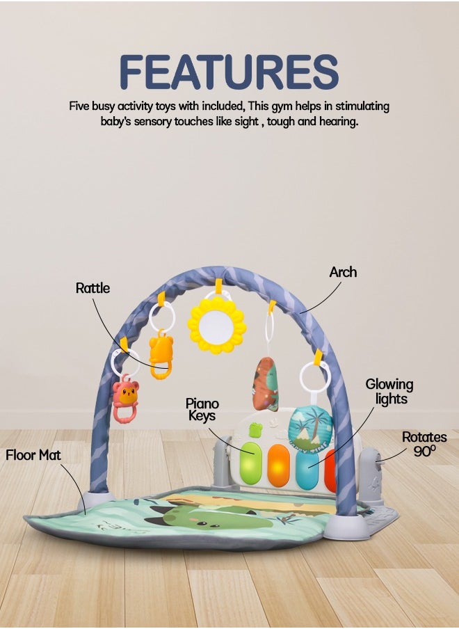 بيبي لعبة Kick & Play Piano Playgym للأطفال، صالة ألعاب رياضية للأطفال مع بيانو دوار، 5 ألعاب خشخشة معلقة لزحف الأطفال حديثي الولادة، صالة ألعاب رياضية للأطفال من عمر 0 ​​إلى 12 شهرًا، صبي فتاة LGL  - Image 3