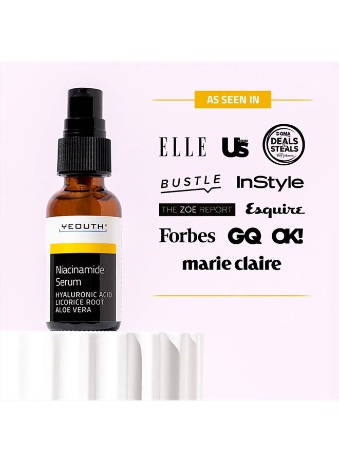 Yeouth Niacinamide Serum for Face 10% with Hyaluronic Acid and Aloe Vera, Hydrating B3 Face Serum for Women and Men, Enhances the Look of Even-Toned Skin 2oz - Image 2