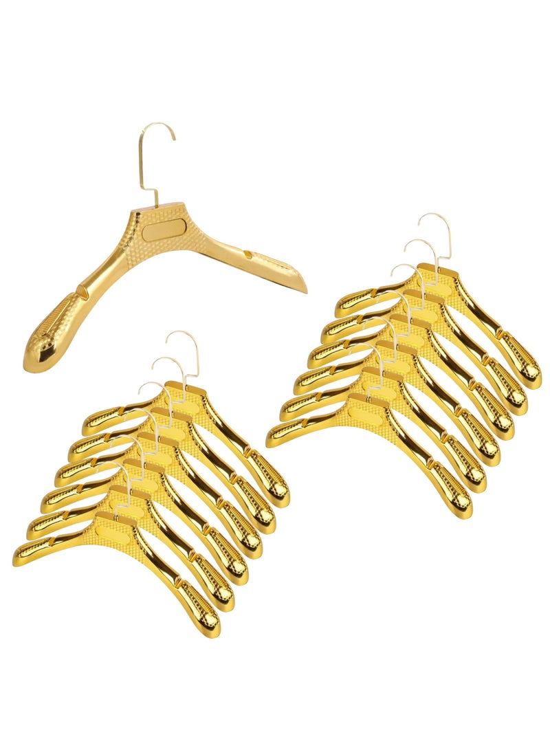 ORTUK 12pcs Closet Hangers Wide Shoulder Clothes Hangers, Metal Swivel Hook Rotatable 360° Suit Hanger, Plastic Coats Hanger for Jackets, Sweaters, Suits, Dresses for Men Women Gold Clothes Hanger 39cm - Image 1