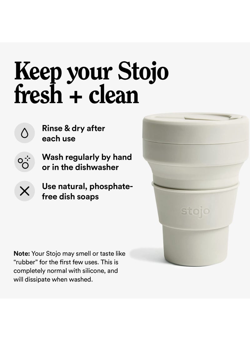 Stojo On The Go Coffee Cup | Pocket Size Collapsible Silicone Travel Cup, 12oz / 355ml | No Straw Included  - Image 5