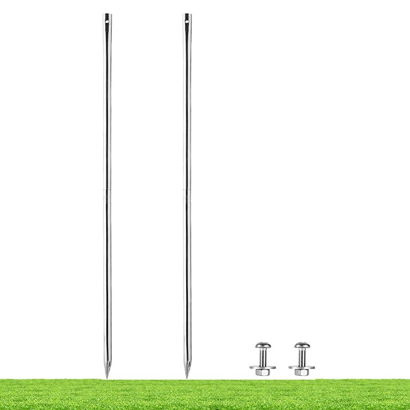 Kichwit 27.6â€œ/2.3ft Metal Stakes for Yard Signs, 5/8 Inch Thick, Stainless Steel, Hardware Included - Image 1