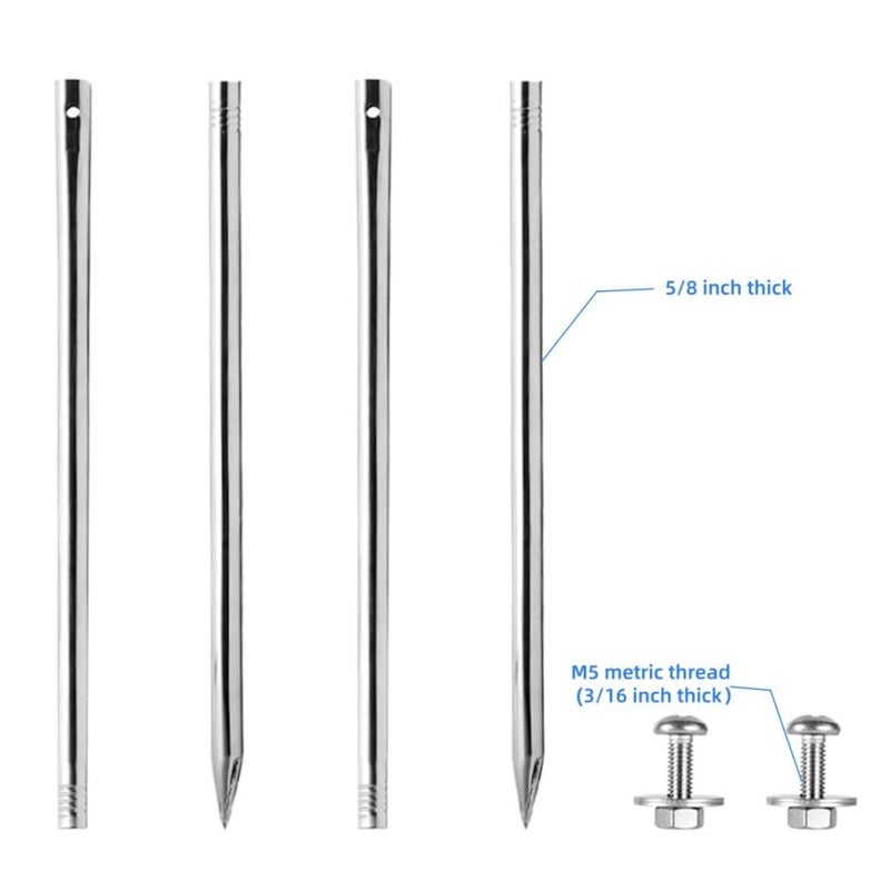 Kichwit 27.6â€œ/2.3ft Metal Stakes for Yard Signs, 5/8 Inch Thick, Stainless Steel, Hardware Included - Image 3