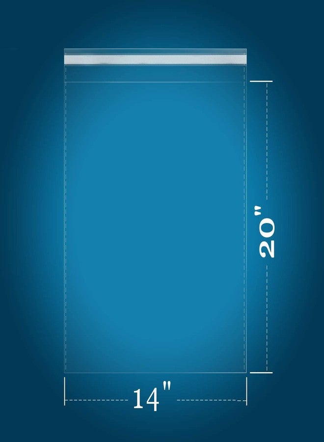 iMailer - 100 Count - 14" x 20" Large Cellophane Bags - Clear Cello Resealable Plastic Poly Bags for Clothing, T-Shirts, Pants - Image 2
