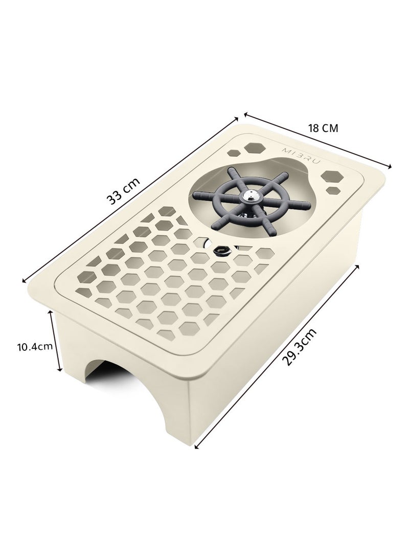 MIBRU Glass Rinser Espresso Rinser with Side Spray, Drain and Drip Tray 201 Stainless Steel Bar Glass Rinser for Sink, Cup Washer Spray Rinser for Hotel Cafe Restaurant with box (Cream ) - Image 2