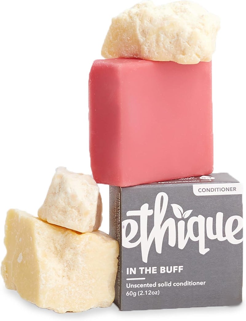Ethique In The Buff Unscented Solid Hair Conditioner Bar for Sensitive Skin with THCfree Hemp Oil Cocoa Butter 60g21oz Vegan Friendly Sustainable Eco Friendly Compostable Plastic Free