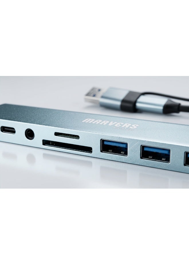 8-in-1 USB Hub Adapter High-Speed Multi Port USB SD TF Data Transfer Hub - Image 2