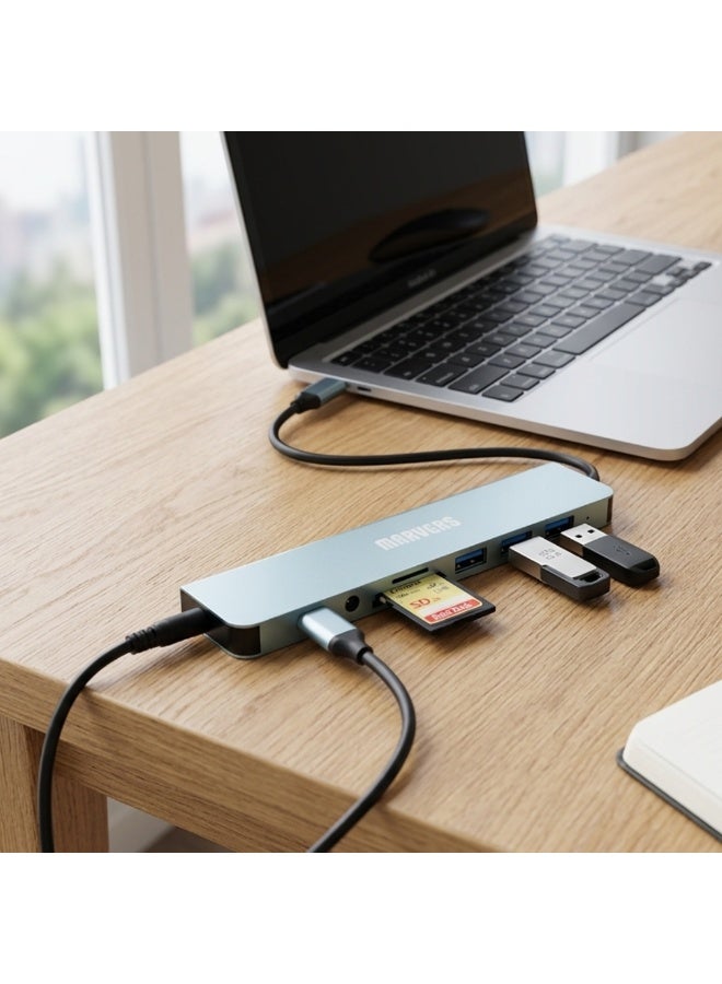 8-in-1 USB Hub Adapter High-Speed Multi Port USB SD TF Data Transfer Hub - Image 4