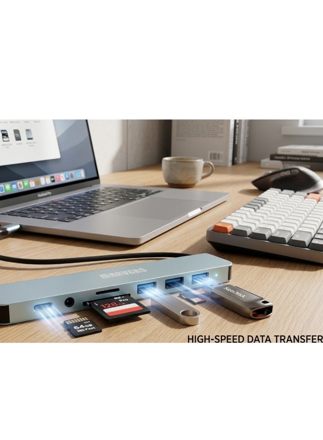 8-in-1 USB Hub Adapter High-Speed Multi Port USB SD TF Data Transfer Hub - Image 3