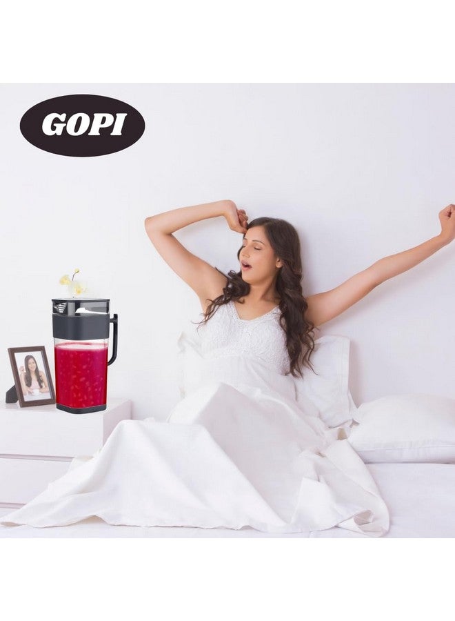 GOPI جالون ماء جوبى مع غطاء 2 لتر، غطاء محكم، إبريق شاي مثلج | جالون ماء | ماء ساخن وبارد | إبريق مشروبات الحليب والعصير | لاسي | كوكتيل - Image 4