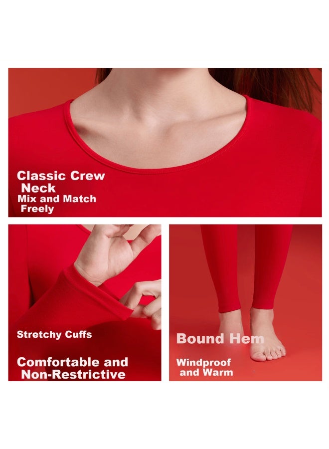 Xueximan Red Lucky Year Thermal Underwear Set For Women Autumn Winter Pure Cotton Horse Year Festive Wedding Long Johns - Image 2
