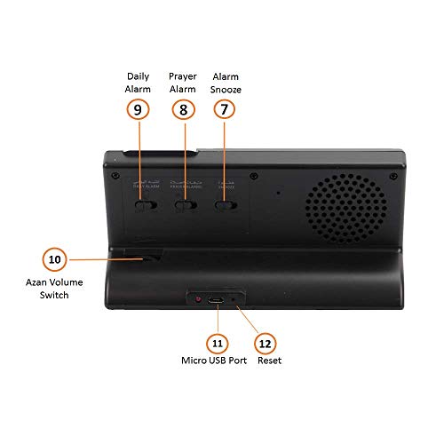 ALFAJR Desk Travel Automatic Azan Athan Prayer Clock Qibla Muslim CT-11 - Image 4