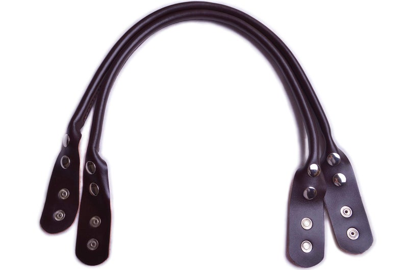 Wento Pair 0.4'' Wide 21.6 Inch Handbag Handles,Genuine Leather Handles,Cowhide Leather Strap for Handbag,Cowhide Leather Handbag Handles, WT09 (Dark Brown) - Image 1