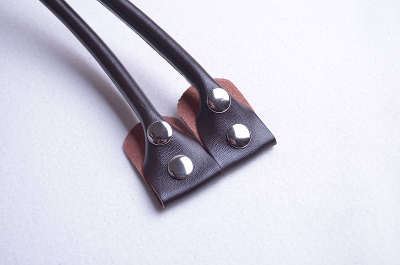 Wento Pair 0.4'' Wide 21.6 Inch Handbag Handles,Genuine Leather Handles,Cowhide Leather Strap for Handbag,Cowhide Leather Handbag Handles, WT09 (Dark Brown) - Image 2