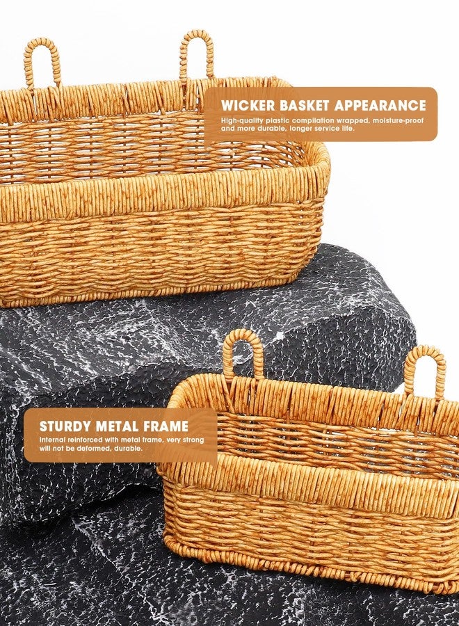 AceList Wall Hanging Basket, Boho Style Hand-Woven Hanging Storage Baskets - Set of 2, Ideal for Boho Room Decor, Kitchen, Garden, and Living Room - Image 3