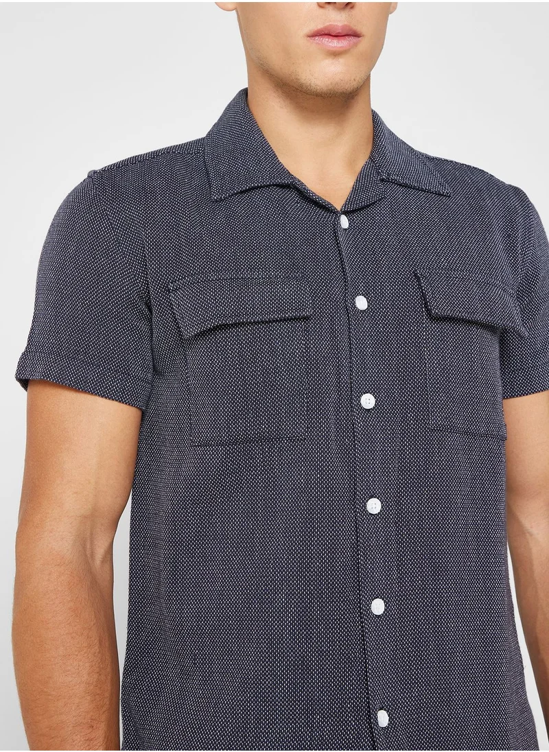 سفنتي فايف Short Sleeve Indigo Shirt