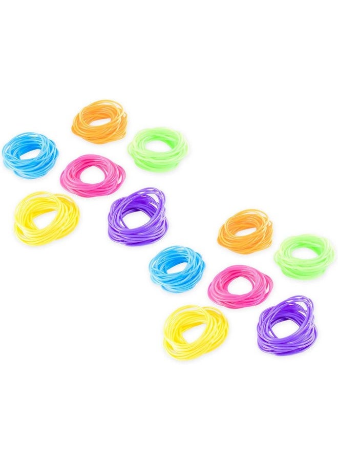 Super Z Outlet 80S Colorful Retro Rock Pop Star Rainbow Diva Disco Jelly Neon Gel Stretchable Bracelets Bands For Theme Events, Colorful Assortment, Assorted Toy Party Favor Prizes (Assorted 144Pk)  - Image 2