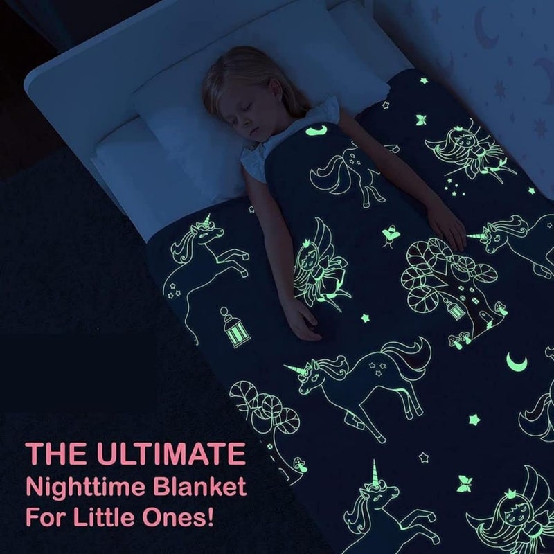 FAMYO Unicorn Fairy Glow Blanket for Gifting for Kids Birthday Gift for 015 yrs AC Blanket for Children Return Gifts Party Favour Perfect for Gifting for NieceNephewSonDaughter Pink - Image 5