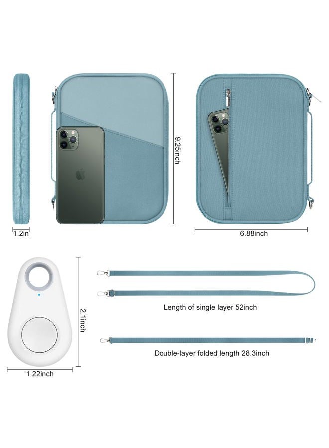 EcoVision Family Passport Holder for Travel with RFID Blocking, Traveling Essentials Organizer Pouch Bag, Light Passport Wallet for Travel Must Haves Accessories for Women Men, Haze Blue+Dusty Blue - Image 2