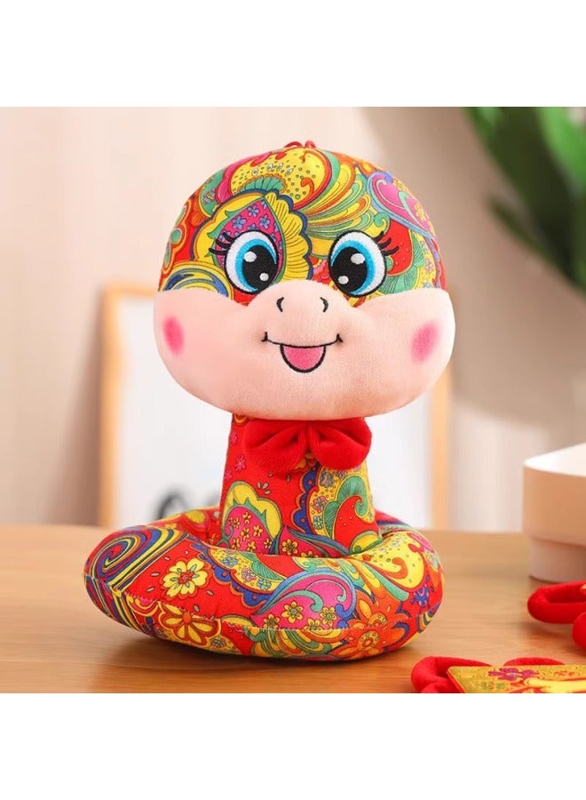 2025 سنة من دمية التميمة الأفعى Zodiac Snake Doll Company الاجتماع السنوي لعام الحدث هدية لعبة قطيفة - المواصفات: 25 سم (يمكن إصدار خصومات كمية كبيرة لطلب الشعارات) - اللون: جلد الأيل المخملي القماش الأفعى - Image 1