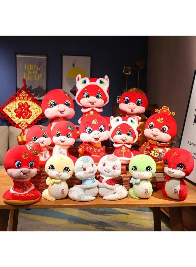 2025 سنة من دمية التميمة الأفعى Zodiac Snake Doll Company الاجتماع السنوي لعام الحدث هدية لعبة قطيفة - المواصفات: 25 سم (يمكن إصدار خصومات كمية كبيرة لطلب الشعارات) - اللون: جلد الأيل المخملي القماش الأفعى - Image 2