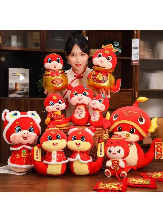 2025 سنة من دمية التميمة الأفعى Zodiac Snake Doll Company الاجتماع السنوي لعام الحدث هدية لعبة قطيفة - المواصفات: 25 سم (يمكن إصدار خصومات كمية كبيرة لطلب الشعارات) - اللون: جلد الأيل المخملي القماش الأفعى - Image 5