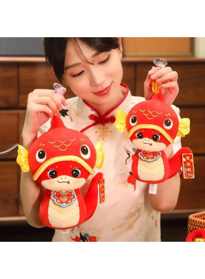 2025 سنة من دمية التميمة الأفعى Zodiac Snake Doll Company الاجتماع السنوي لعام الحدث هدية لعبة قطيفة - المواصفات: 25 سم (يمكن إصدار خصومات كمية كبيرة لطلب الشعارات) - اللون: جلد الأيل المخملي القماش الأفعى - Image 3