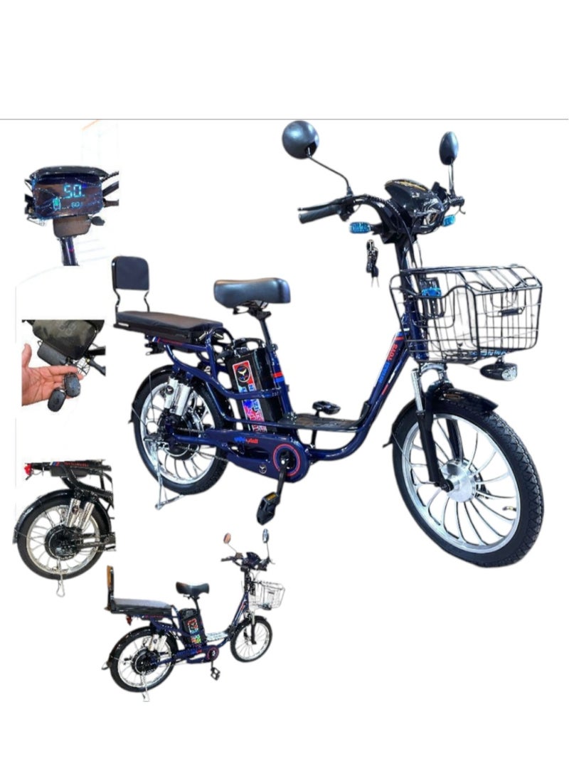 60V 20-Inch Tubeless Pro Bike – 60V | 20,000mAh Battery | 1000W Motor | Digital Screen | 20-Inch Desert Tubeless Tires | NFC Cards | Bluetooth & Speaker | Rear Seat & Basket
