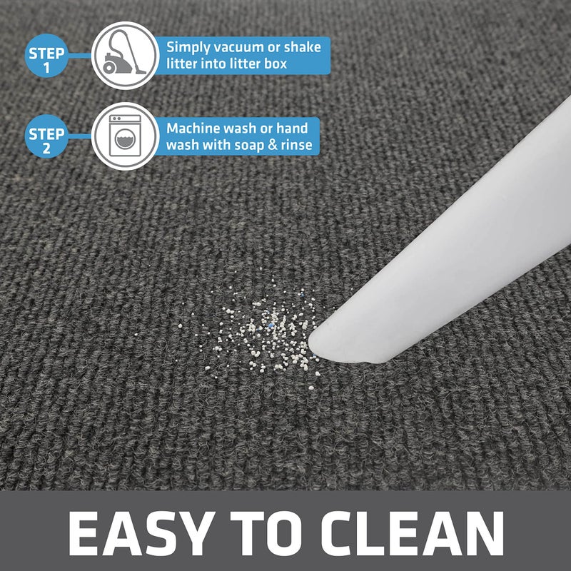 Drymate Cat Litter Box Mat, Litter Trapping Mat, Waterproof, Urine-Proof, Absorbent, Machine Washable, Soft on Paws, Contains Mess, Protects Floors, Kitten Supplies, Charcoal, 30x45 Jumbo XXL - Image 5