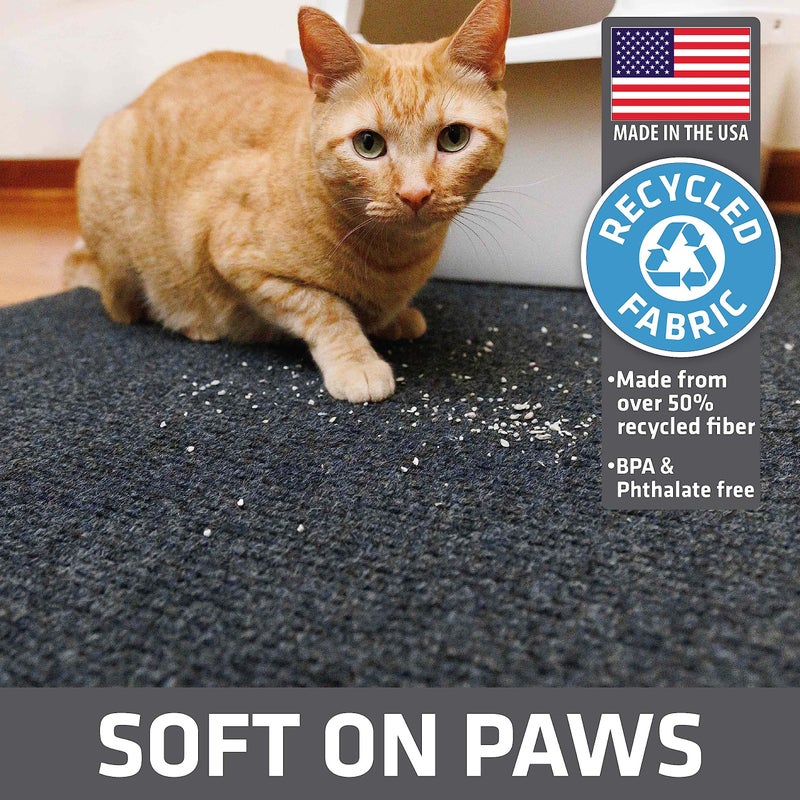 Drymate Cat Litter Box Mat, Litter Trapping Mat, Waterproof, Urine-Proof, Absorbent, Machine Washable, Soft on Paws, Contains Mess, Protects Floors, Kitten Supplies, Charcoal, 30x45 Jumbo XXL - Image 4