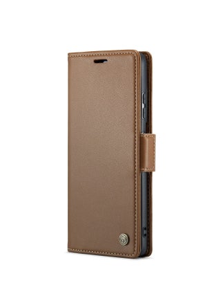 Flip Wallet Case For Samsung Galaxy S21 Ultra, [RFID Blocking] PU Leather Wallet Flip Folio Case with Card Holder Kickstand Shockproof Phone Cover (Brown) - pzsku/Z00C51E59465927CB87DAZ/45/_/1713913465/489d93ee-ee45-4121-95dd-4325ebd3d8a2