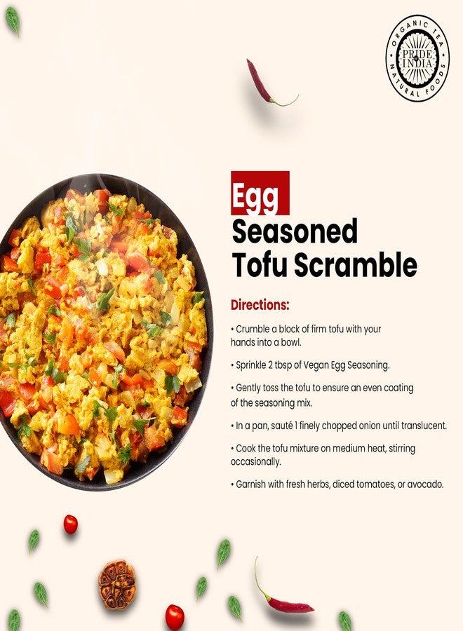 Pride Of India Vegan Egg Seasoning 2.3 oz (65 gm) w/Convenient Dual Sifter Cap Savory Spicy Tangy Aromatic Flavour | For Tofu Scramble Quinches |Non Bio-Engineered Vegan Gluten Free by Pride of India - Image 5